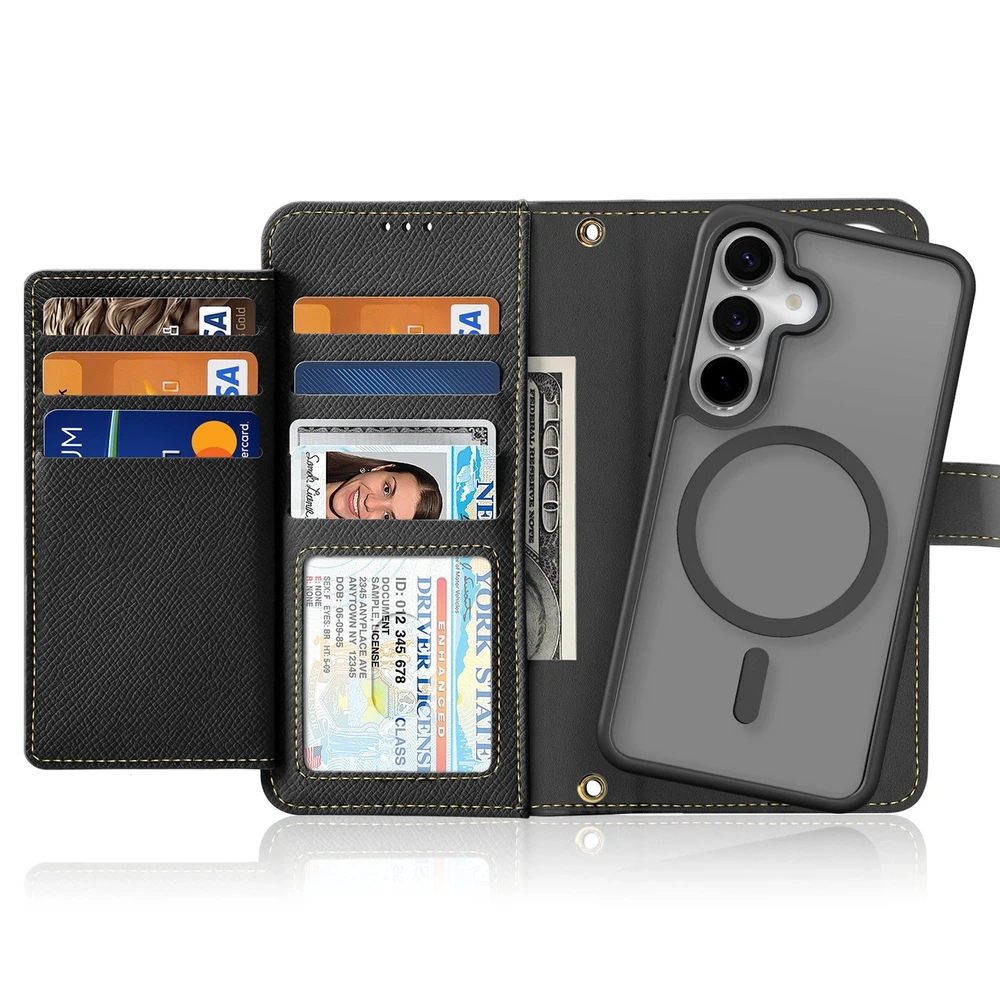 Dux Ducis Lawa Leather Samsung Galaxy S25 Plus with Detachable Magnetic Wallet - dėklas telefonui juodos spalvos