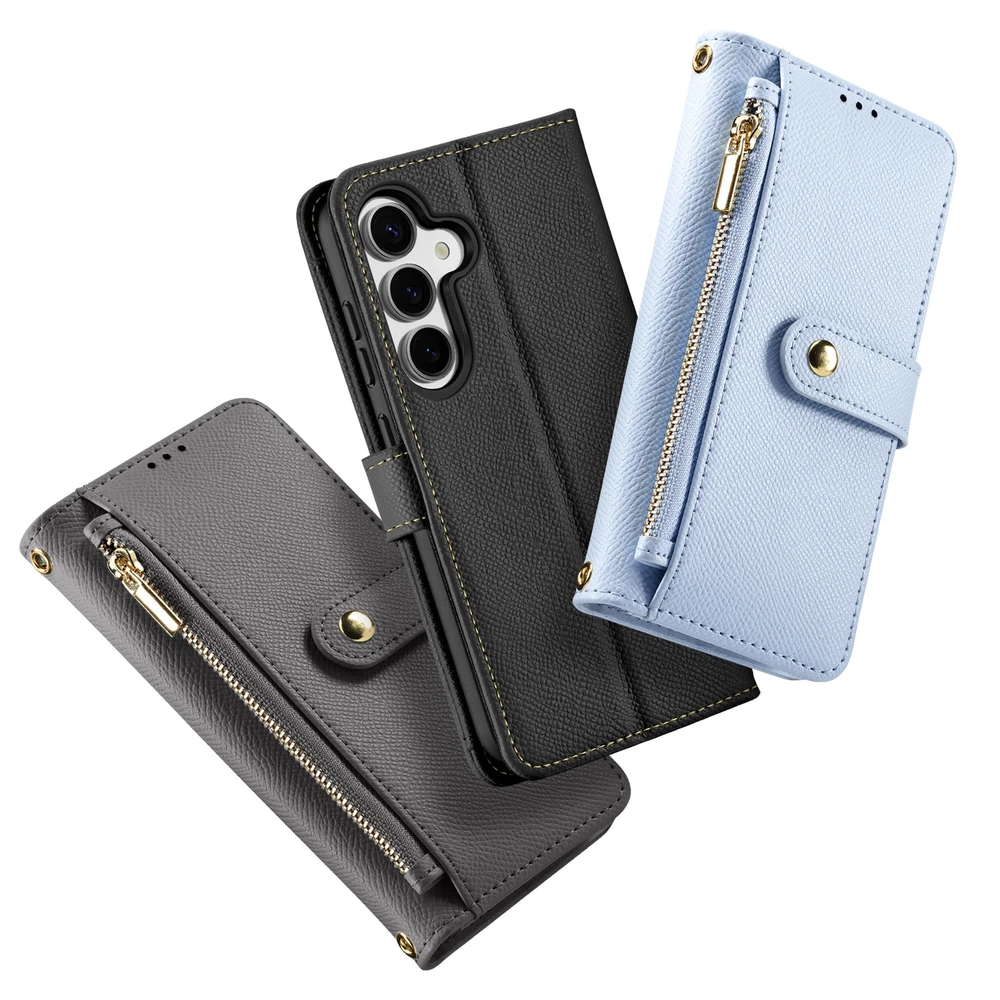 Dux Ducis Lawa Leather Samsung Galaxy S25 Plus with Detachable Magnetic Wallet – dėklas telefonui mėlynos spalvos