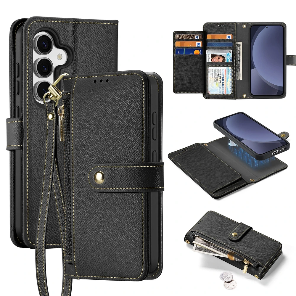 Dux Ducis Lawa Leather Samsung Galaxy S25 Plus with Detachable Magnetic Wallet - dėklas telefonui juodos spalvos