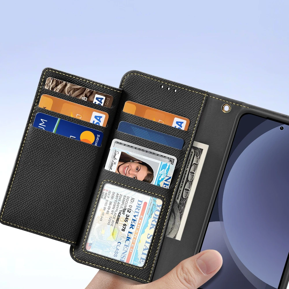 Dux Ducis Lawa Leather Samsung Galaxy S25 Plus with Detachable Magnetic Wallet - dėklas telefonui juodos spalvos