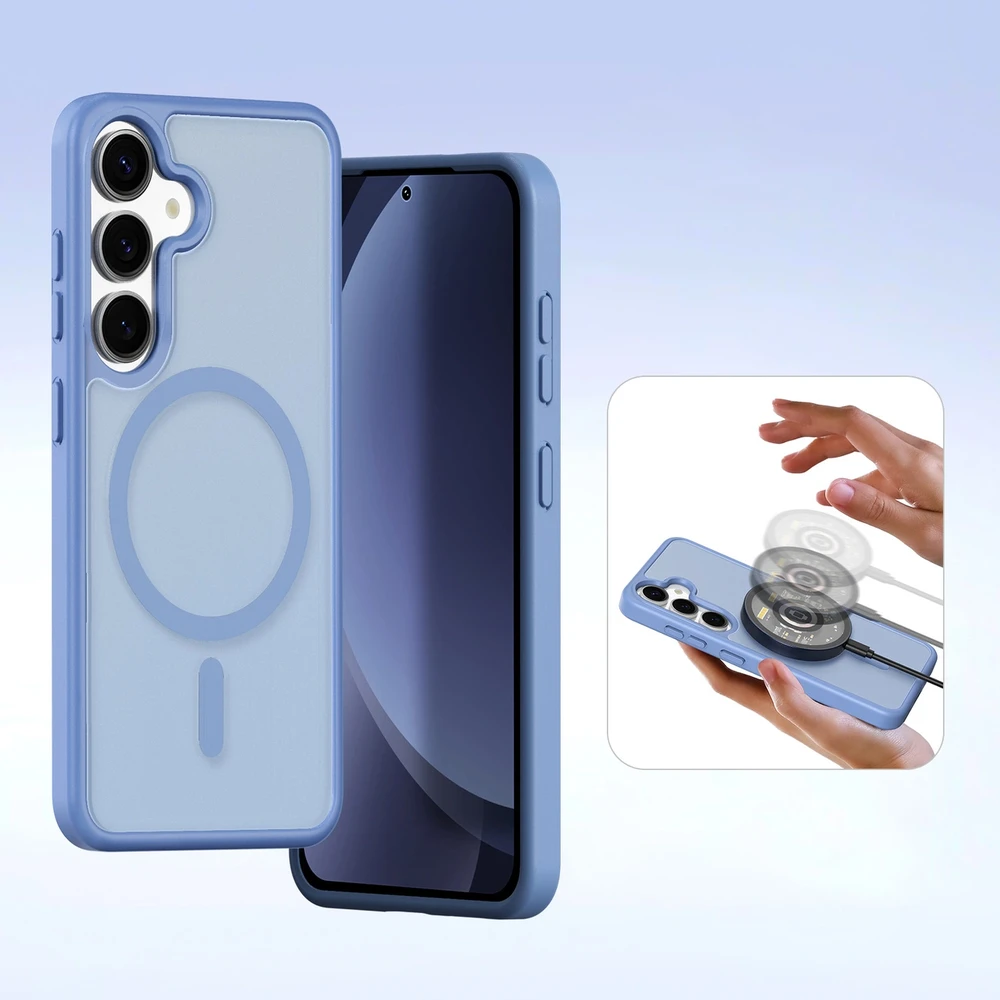 Dux Ducis Lawa Leather Samsung Galaxy S25 Plus with Detachable Magnetic Wallet – dėklas telefonui mėlynos spalvos