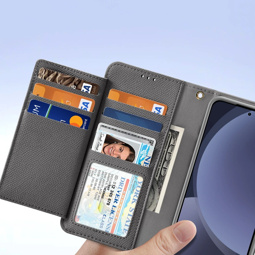Dux Ducis Lawa Leather Samsung Galaxy S25 Plus with Detachable Magnetic Wallet – dėklas telefonui pilkos spalvos