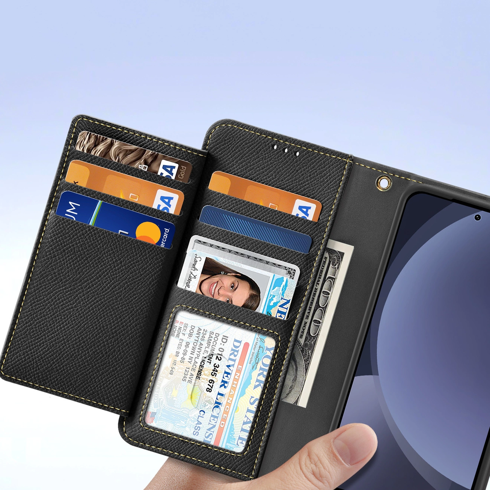Dux Ducis Lawa Leather Samsung Galaxy S25 with Detachable Magnetic Wallet - dėklas telefonui juodos spalvos