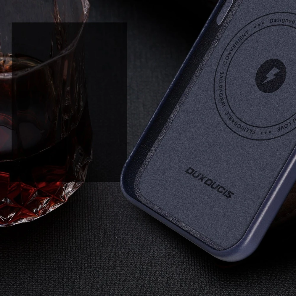 Dux Ducis Naples dėklas skirtas iPhone 14 Plus su MagSafe, mėlynas