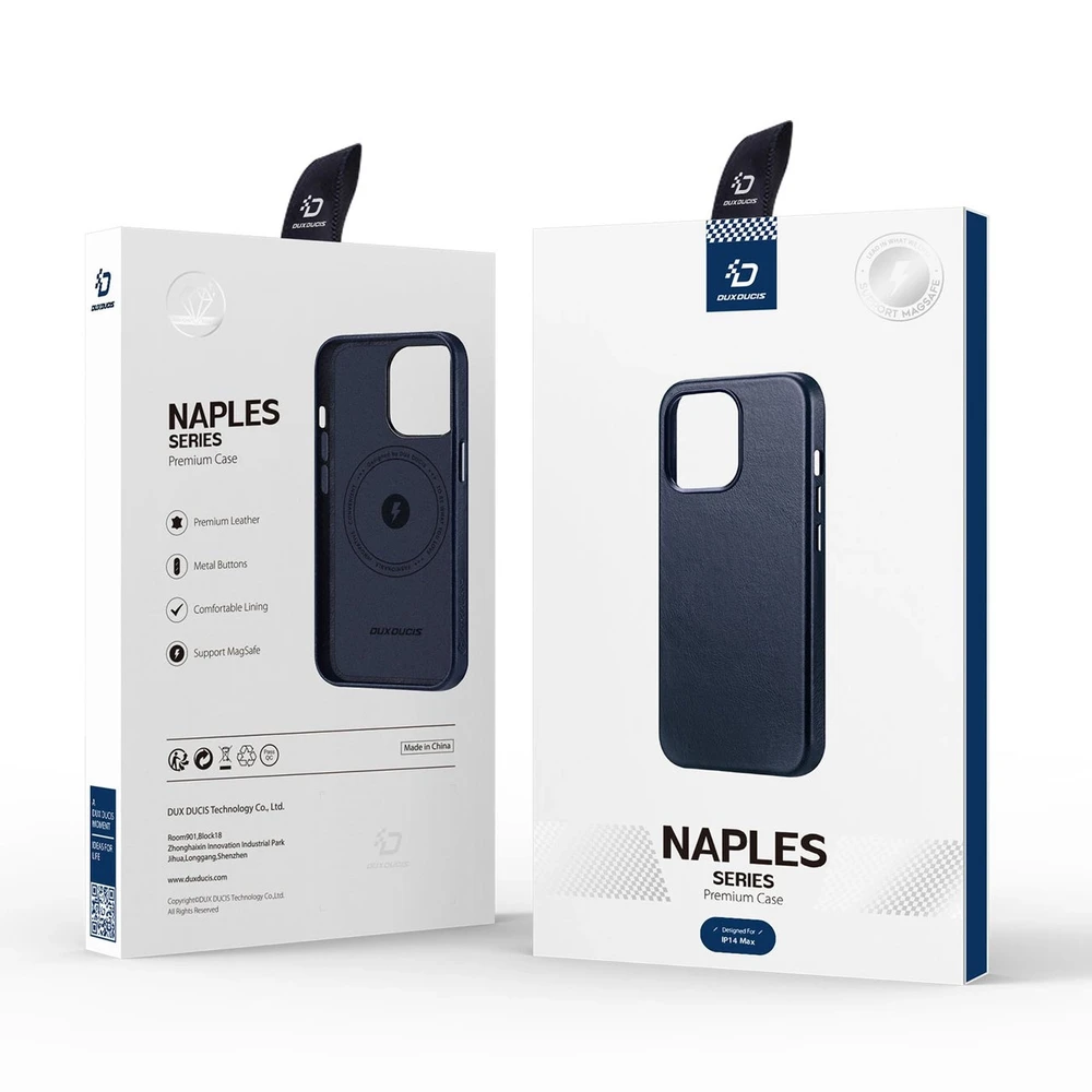 Dux Ducis Naples dėklas skirtas iPhone 14 Plus su MagSafe, mėlynas