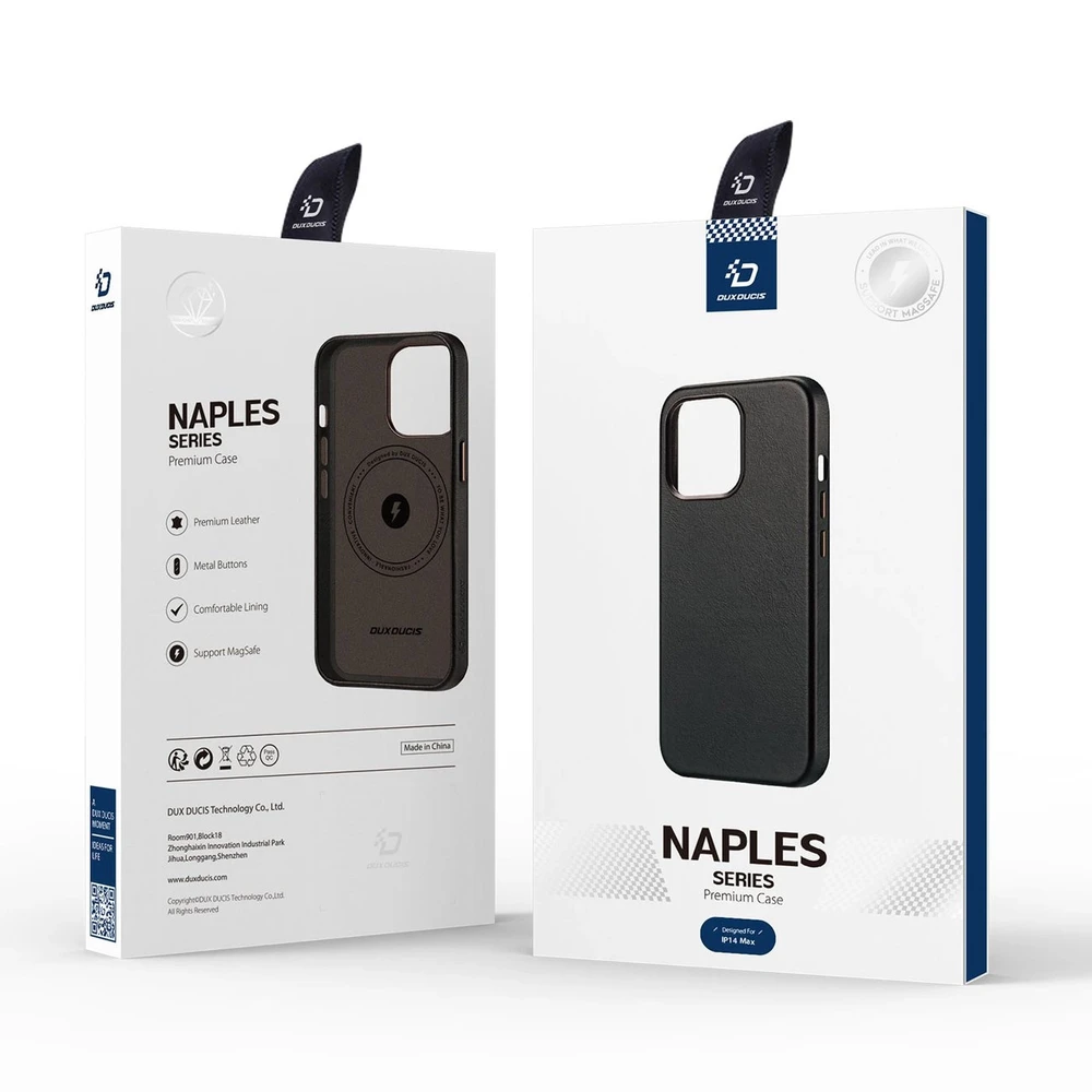 Dux Ducis Naples Apple iPhone 14 Plus Leather (MagSafe Compatible) Dark dėklas telefonui rudos spalvos