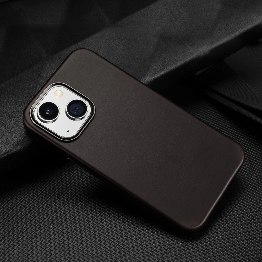 Dux Ducis Naples Apple iPhone 14 Plus Leather (MagSafe Compatible) Dark dėklas telefonui rudos spalvos