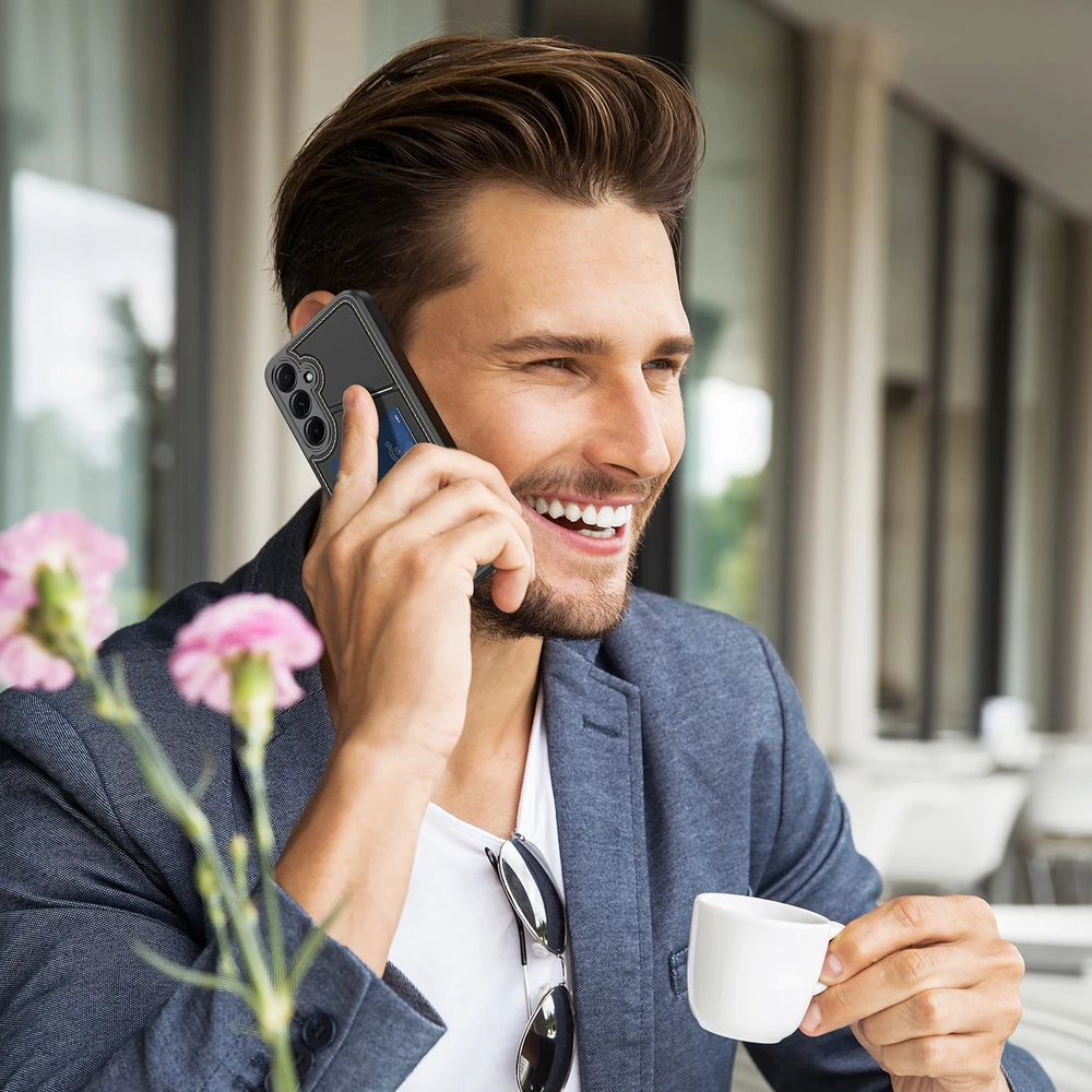 Dux Ducis Rafi II Samsung Galaxy S25 Plus su stoveliu and Wallet – dėklas telefonui juodos spalvos