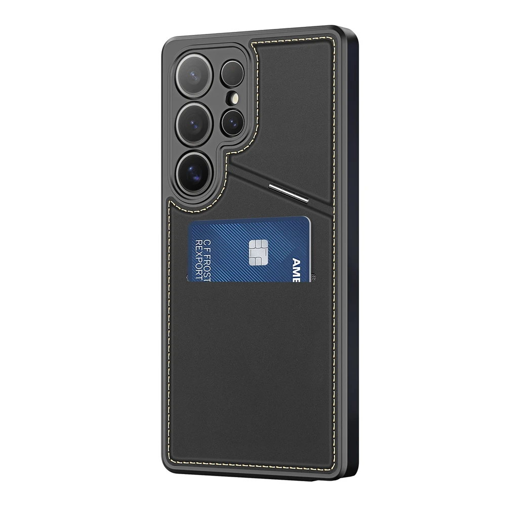 Dux Ducis Rafi II Samsung Galaxy S25 Ultra su stoveliu and Wallet – dėklas telefonui juodos spalvos