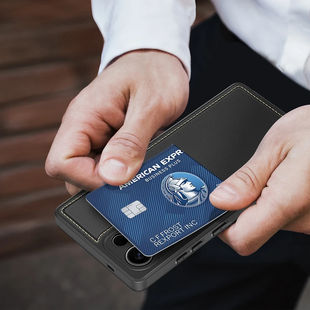 Dux Ducis Rafi II Samsung Galaxy S25 Ultra su stoveliu and Wallet – dėklas telefonui juodos spalvos