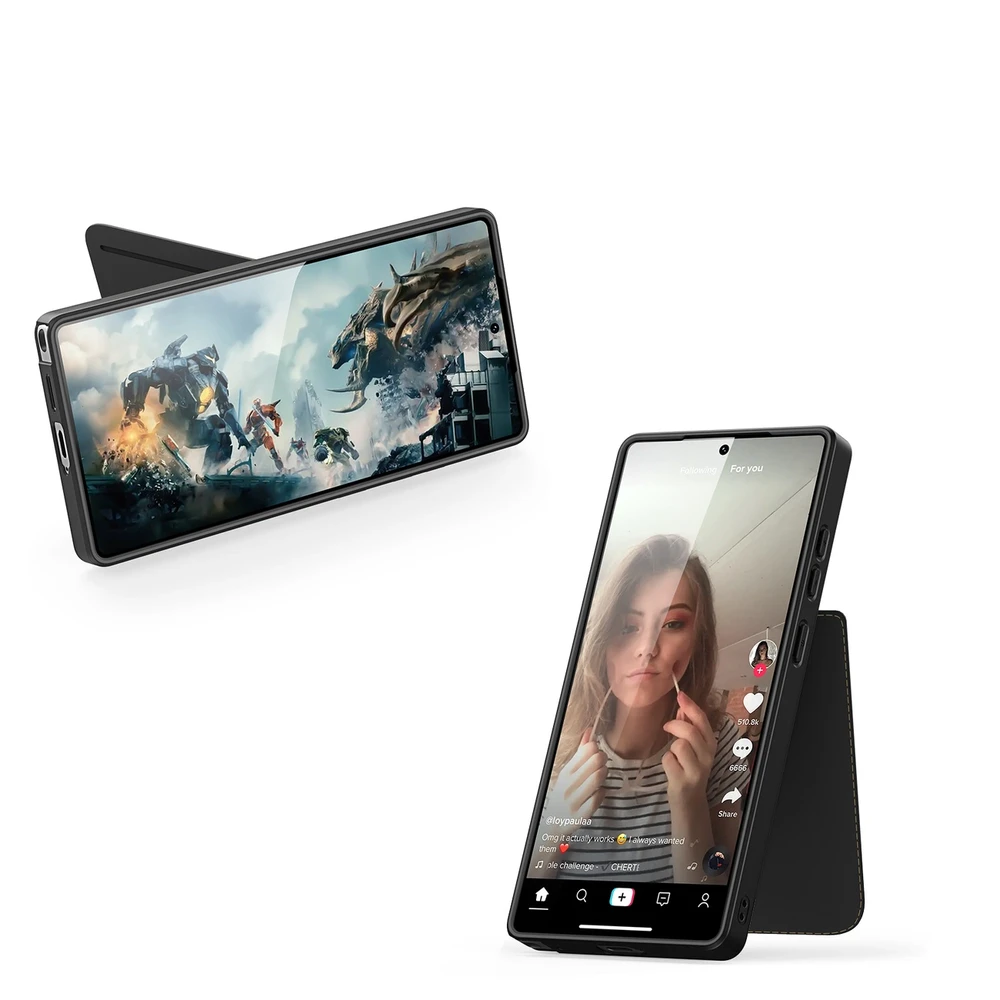 Dux Ducis Rafi II Samsung Galaxy S25 Ultra su stoveliu and Wallet – dėklas telefonui juodos spalvos