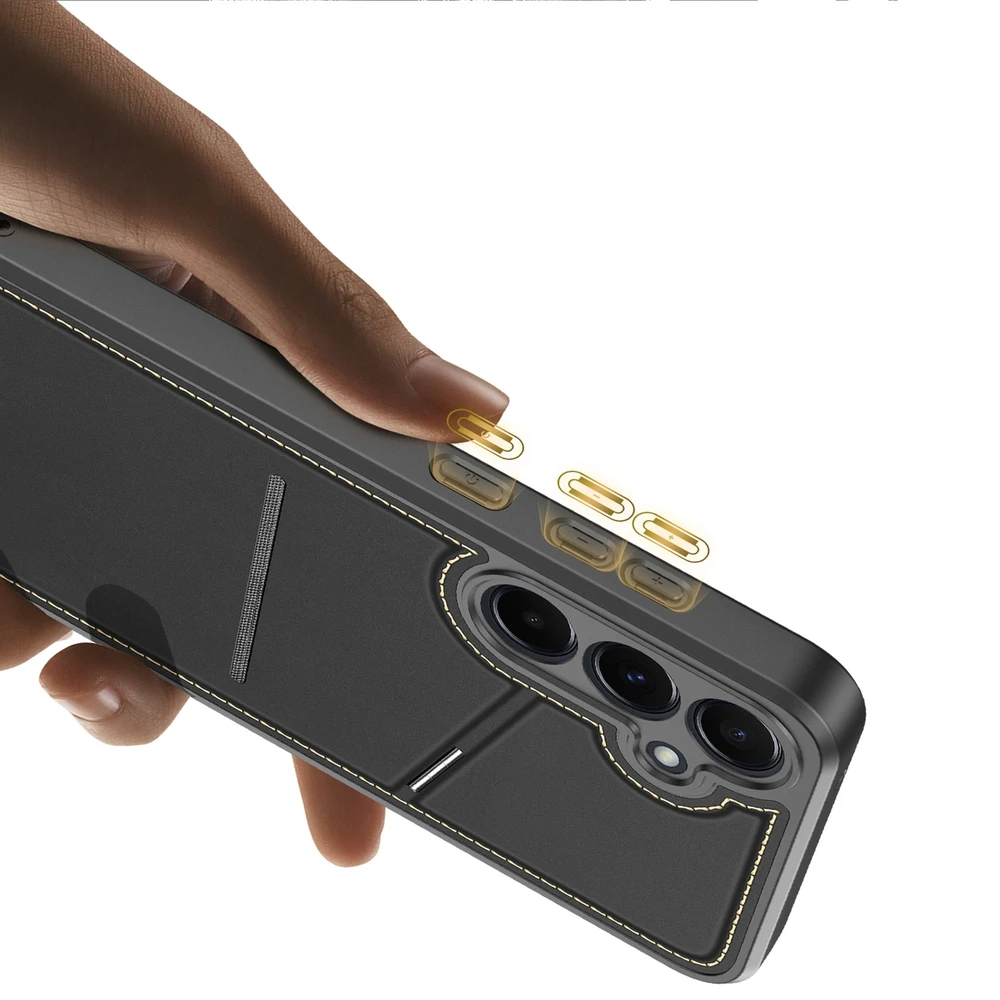 Dux Ducis Rafi II Samsung Galaxy S25 Plus su stoveliu and Wallet – dėklas telefonui juodos spalvos