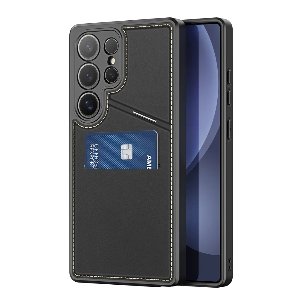 Dux Ducis Rafi II Samsung Galaxy S25 Ultra su stoveliu and Wallet – dėklas telefonui juodos spalvos