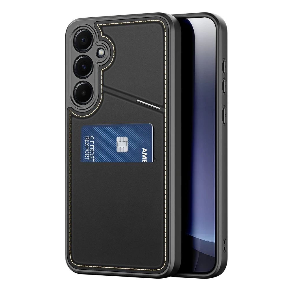 Dux Ducis Rafi II Samsung Galaxy S25 Plus su stoveliu and Wallet – dėklas telefonui juodos spalvos