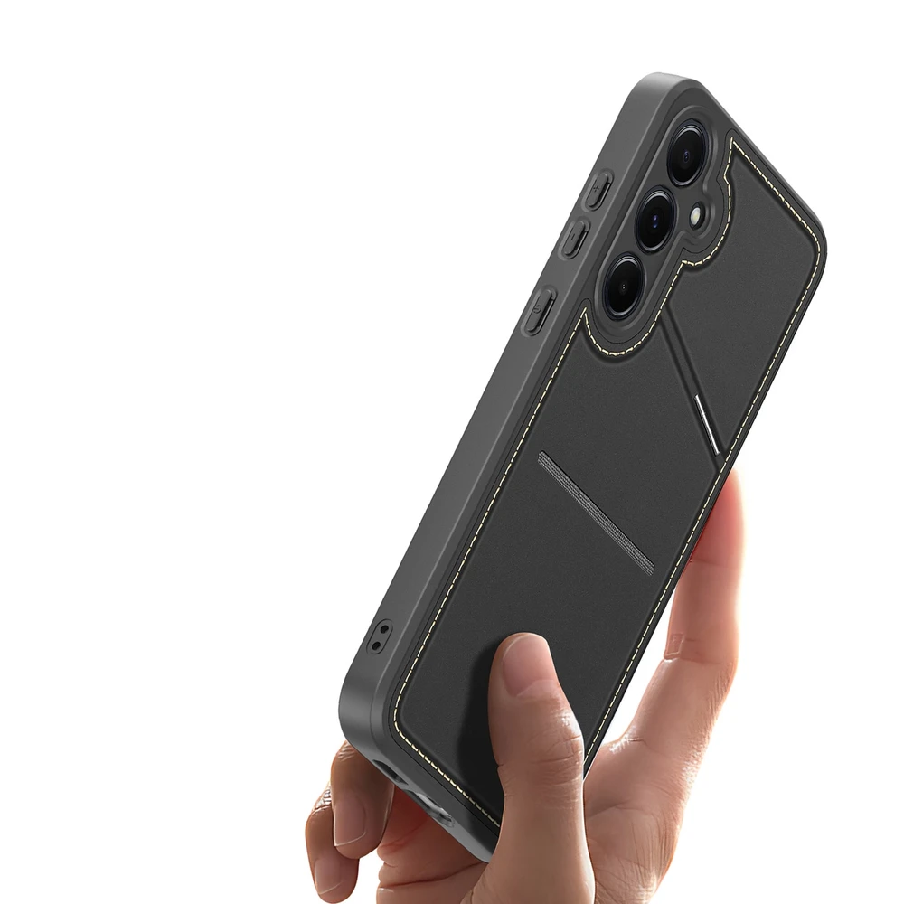 Dux Ducis Rafi II Samsung Galaxy S25 Plus su stoveliu and Wallet – dėklas telefonui juodos spalvos