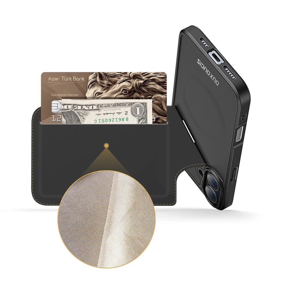Dux Ducis Rafi II Mag Safe dėklas, skirtas iPhone 16 - juodas