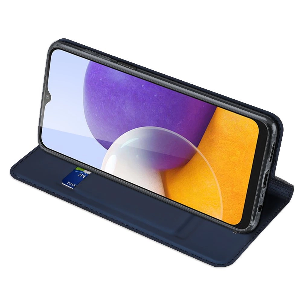 Dux Ducis Skin Pro Bookcase tipo dėklas, skirtas Samsung Galaxy A22 4G mėlynas