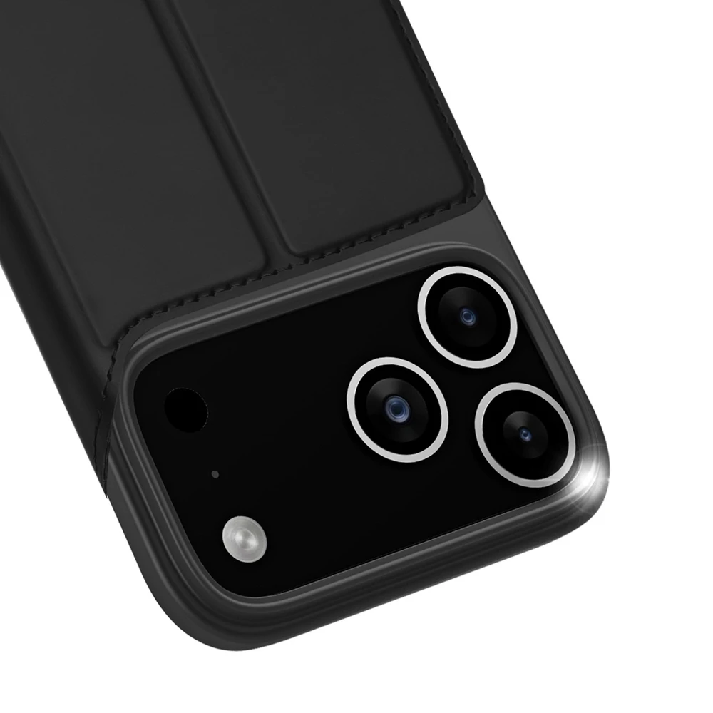 Dux Ducis Skin Pro dėklas skirtas Apple iPhone 17 Pro Max su Flip and Card Slot – juodos spalvos