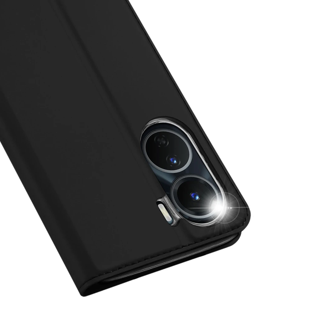 Dux Ducis Skin Pro Vivo Y16 / Y02s wallet atverčiamas dėklas telefonui juodos spalvos