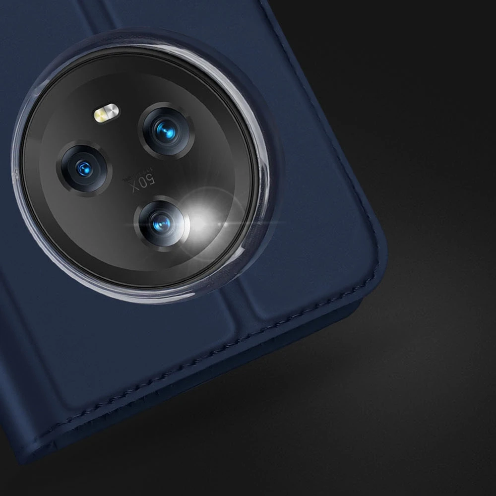 Dux Ducis Skin Pro Honor Magic5 atverčiamas card wallet su stoveliu dėklas telefonui juodos spalvos