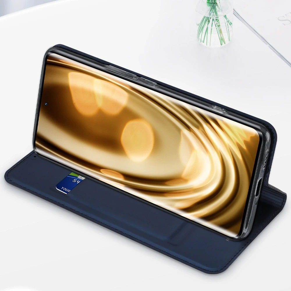 Dux Ducis Skin Pro Realme 10 Pro atverčiamas Card Wallet su stoveliu dėklas telefonui juodos spalvos