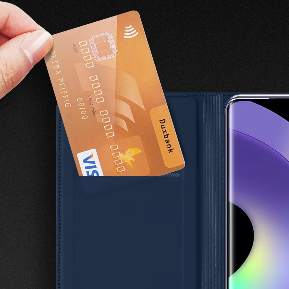 Dėklas Dux Ducis Skin Pro For Realme 10 5G / Realme 9i 5G atverčiamas Card Wallet su stoveliu dėkals telefonui juodos spalvos