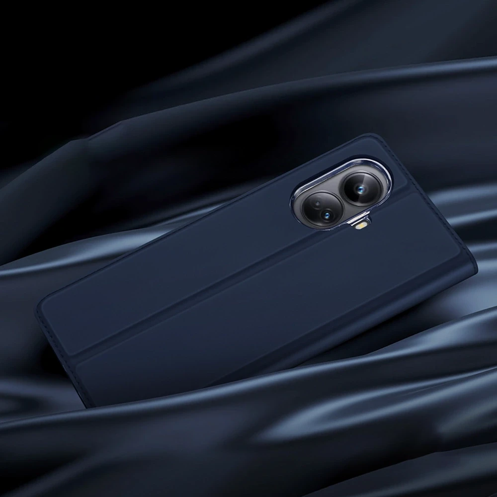 Dux Ducis Skin Pro Realme 10 Pro atverčiamas Card Wallet su stoveliu dėklas telefonui juodos spalvos