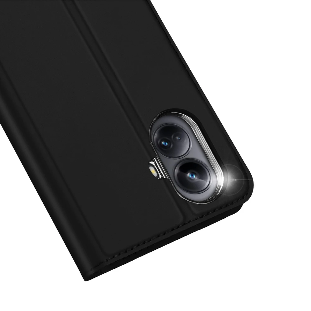 Dux Ducis Skin Pro Realme 10 Pro atverčiamas Card Wallet su stoveliu dėklas telefonui juodos spalvos