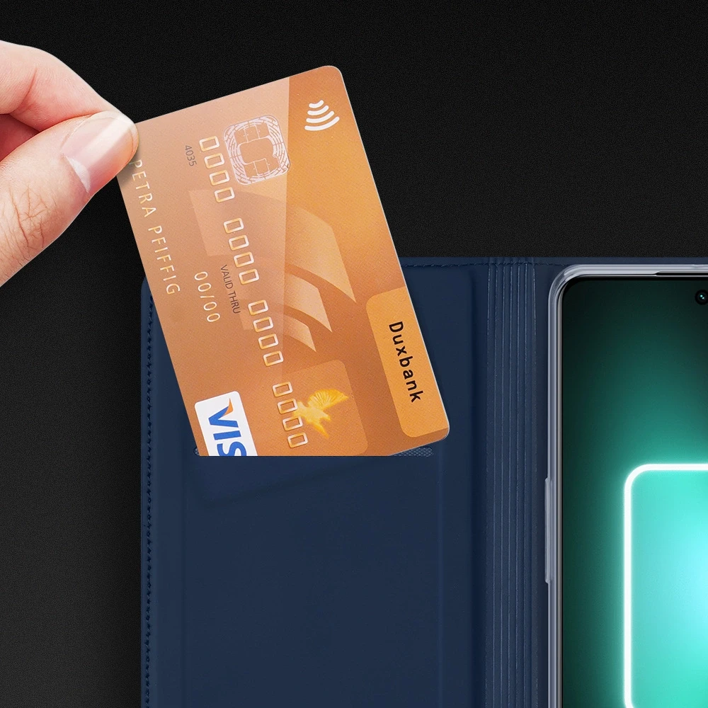 Dux Ducis Skin Pro Realme GT Neo 5 / Realme GT3 atverčiamas Card Wallet su stoveliu dėklas telefonui juodos spalvos