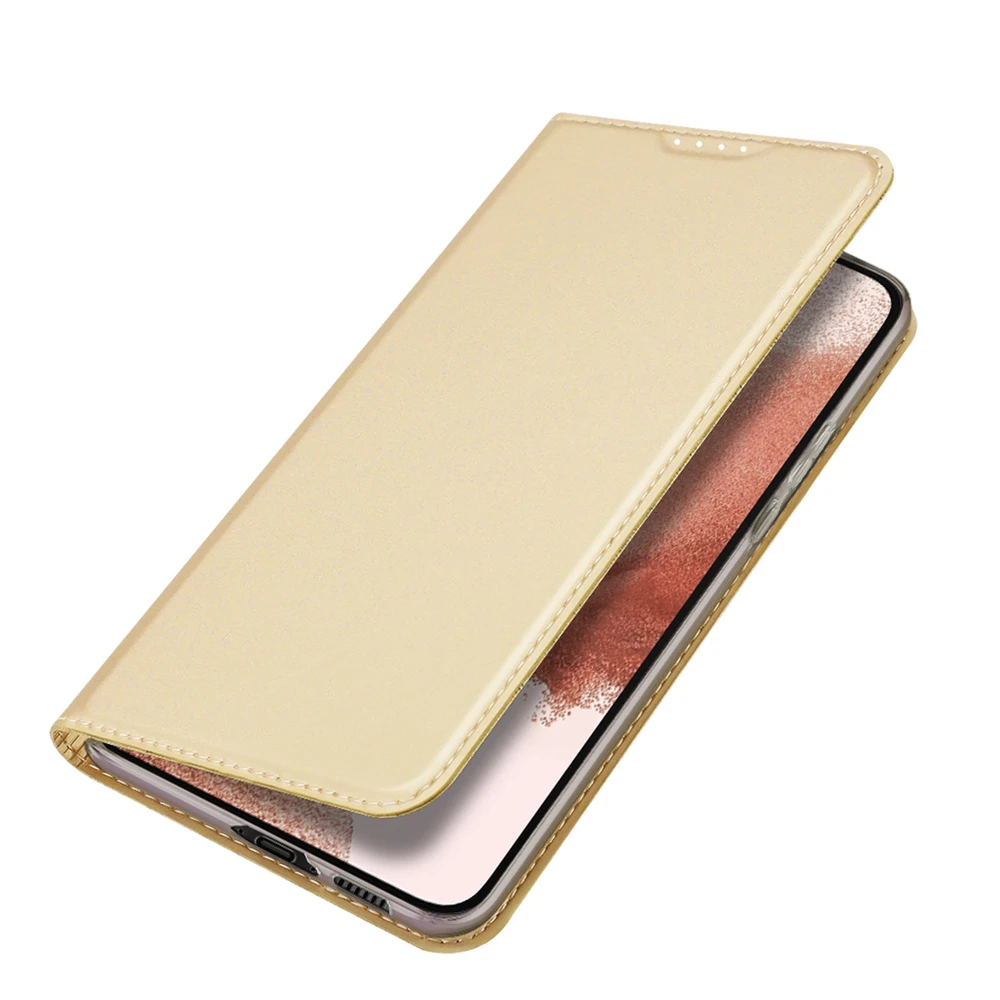 Dėklas Dux Ducis Skin Pro Samsung Galaxy S23 Plus atverčiamas Card Wallet su stoveliu Gold
