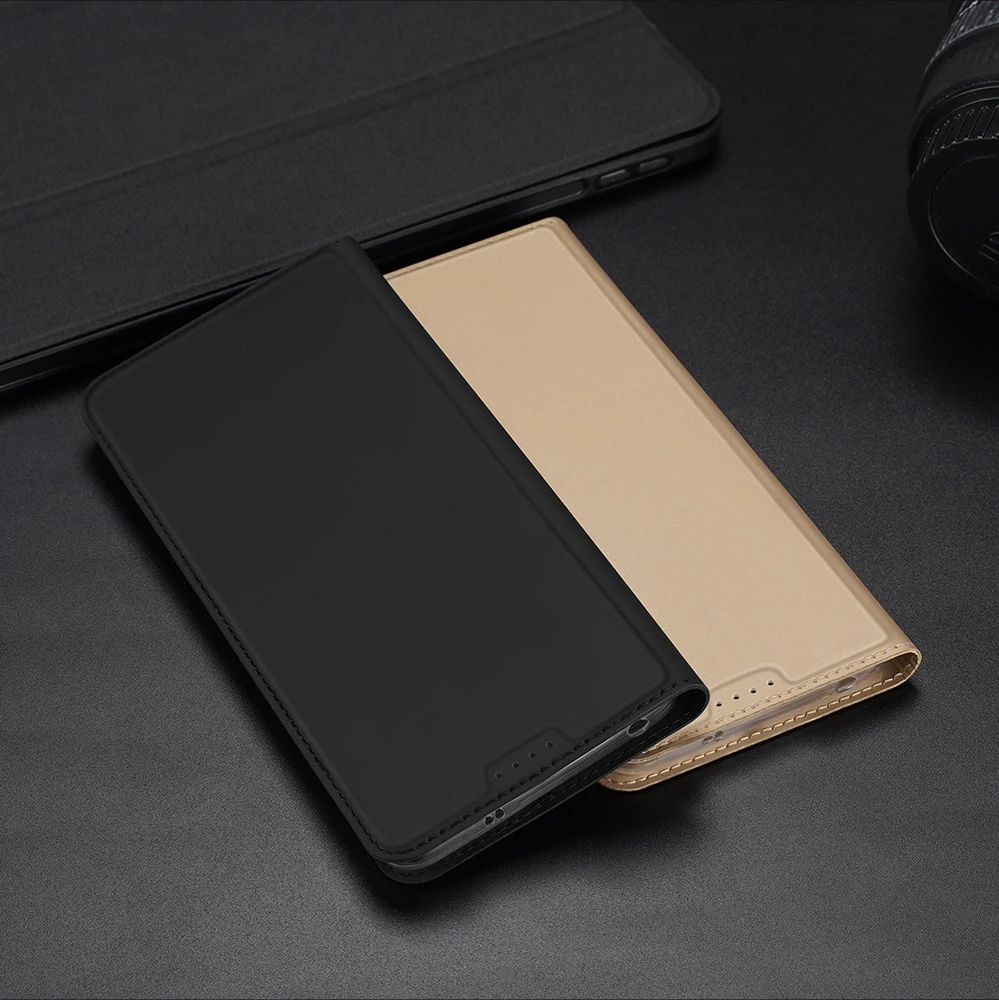 Dux Ducis Skin Pro Xiaomi Redmi Note 12 Pro+ atverčiamas card wallet su stoveliu dėklas telefonui juodos spalvos
