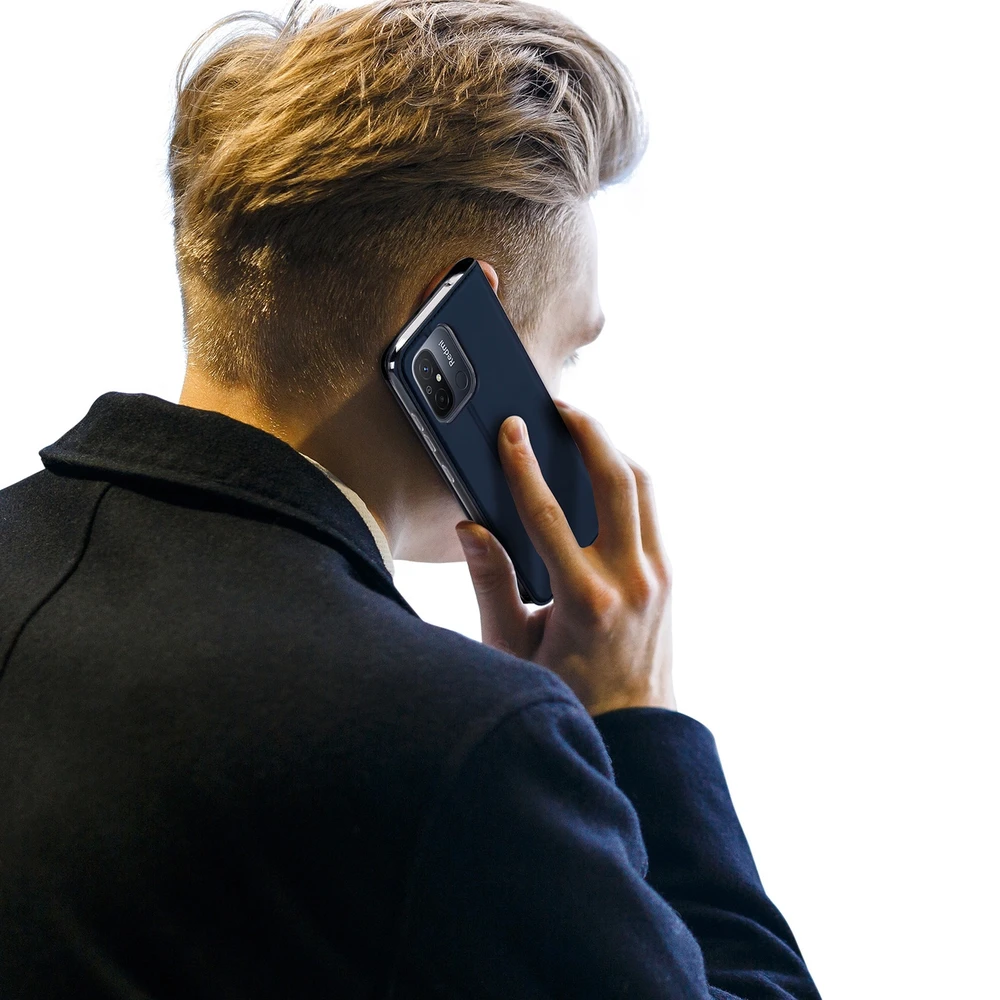 Dux Ducis Skin Pro Xiaomi Redmi 11A / Poco C55 / Redmi 12C atverčiamas Card Wallet su stoveliu dėklas telefonui mėlynos spalvos