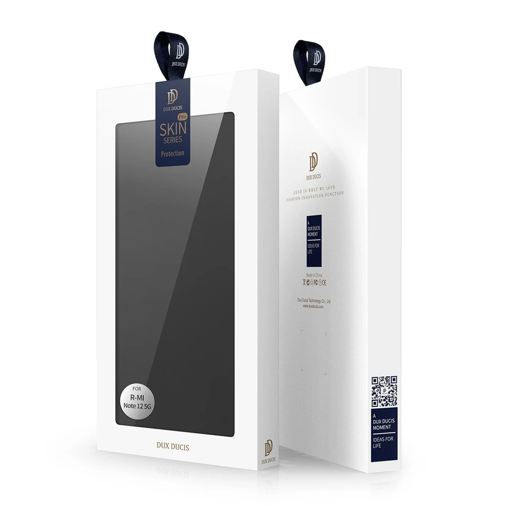 Dux Ducis Skin Pro Xiaomi Redmi Note 12 Pro+ atverčiamas card wallet su stoveliu dėklas telefonui juodos spalvos