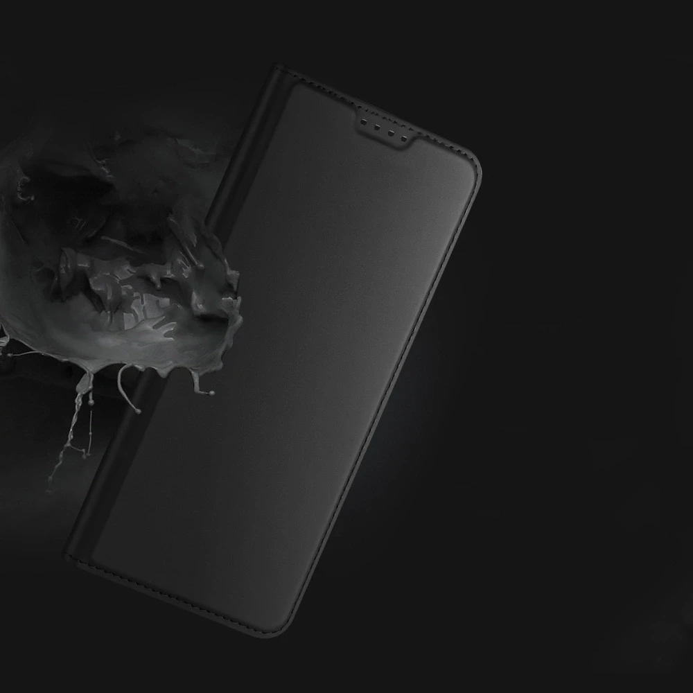 Dux Ducis Skin Pro Xiaomi Redmi Note 12 Pro+ atverčiamas card wallet su stoveliu dėklas telefonui juodos spalvos