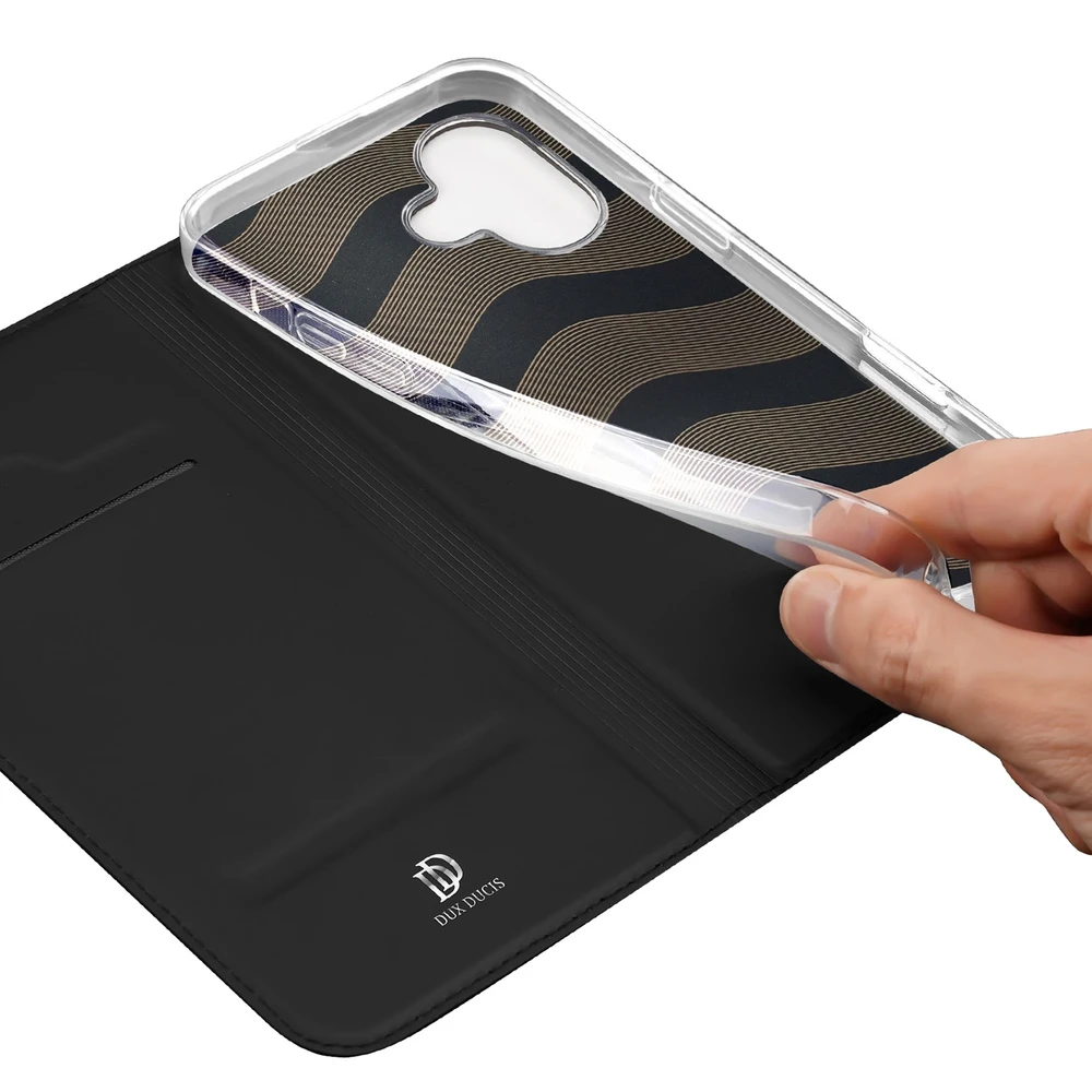 Dux Ducis atverčiamas dėklas SKIN PRO skirtas Apple iPhone 16 Plus juodos spalvos