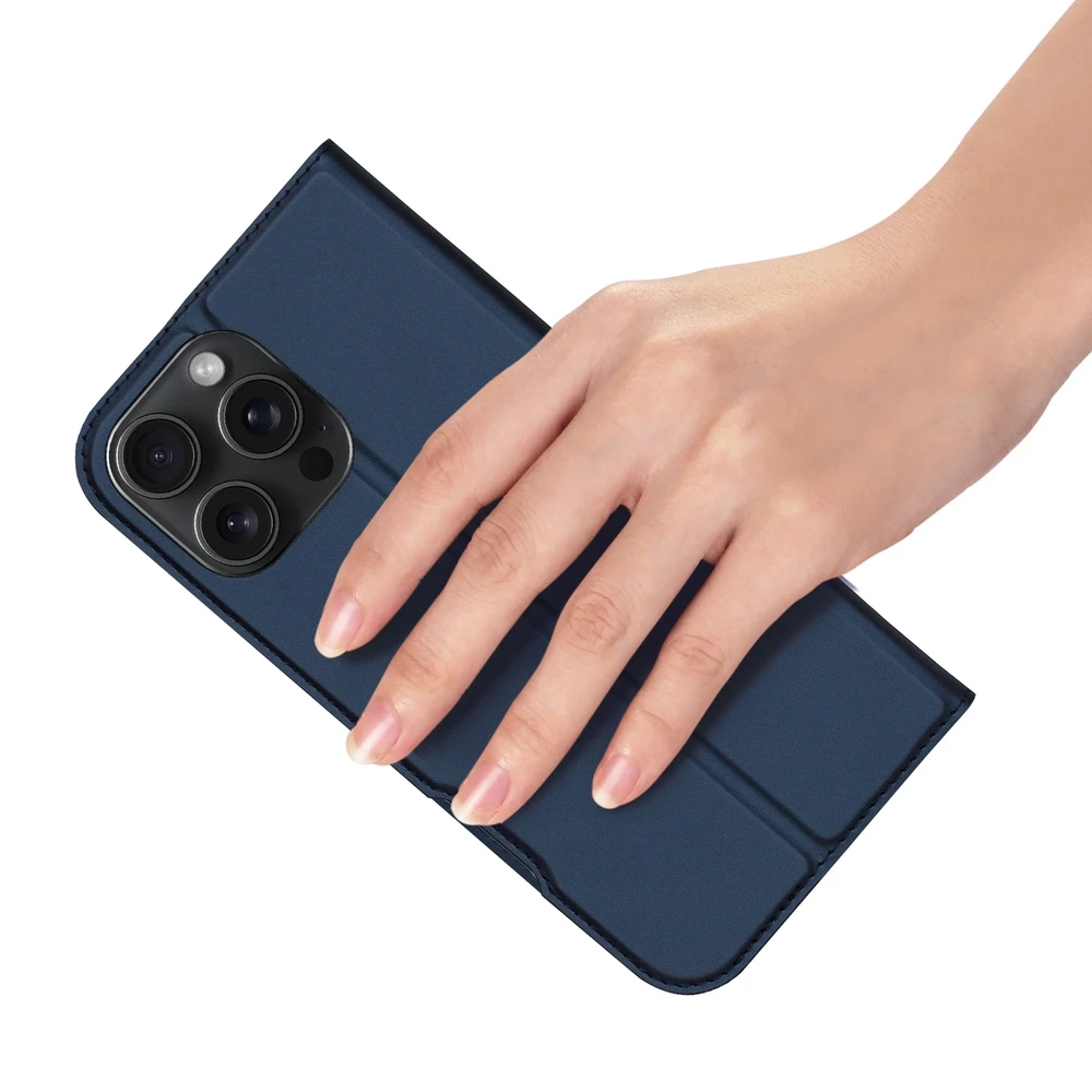 Dux Ducis atverčiamas dėklas SKIN PRO skirtas Apple iPhone 16 Pro Max mėlynos splalvos