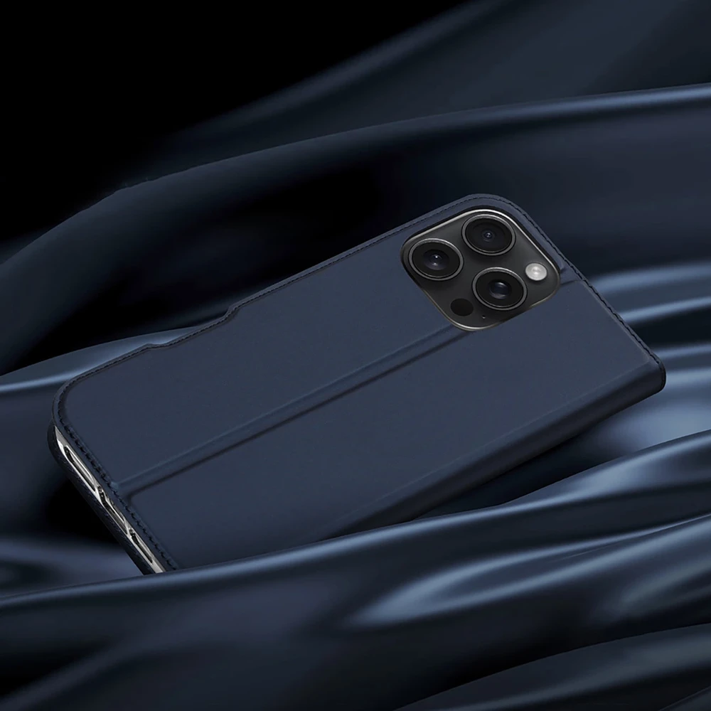 Dux Ducis atverčiamas dėklas SKIN PRO skirtas Apple iPhone 16 Pro Max mėlynos splalvos