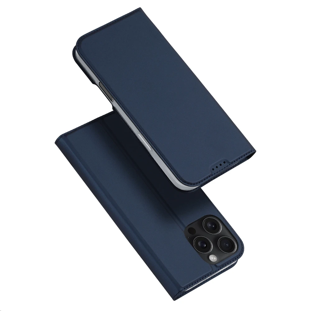 Dux Ducis atverčiamas dėklas SKIN PRO skirtas Apple iPhone 16 Pro Max mėlynos splalvos
