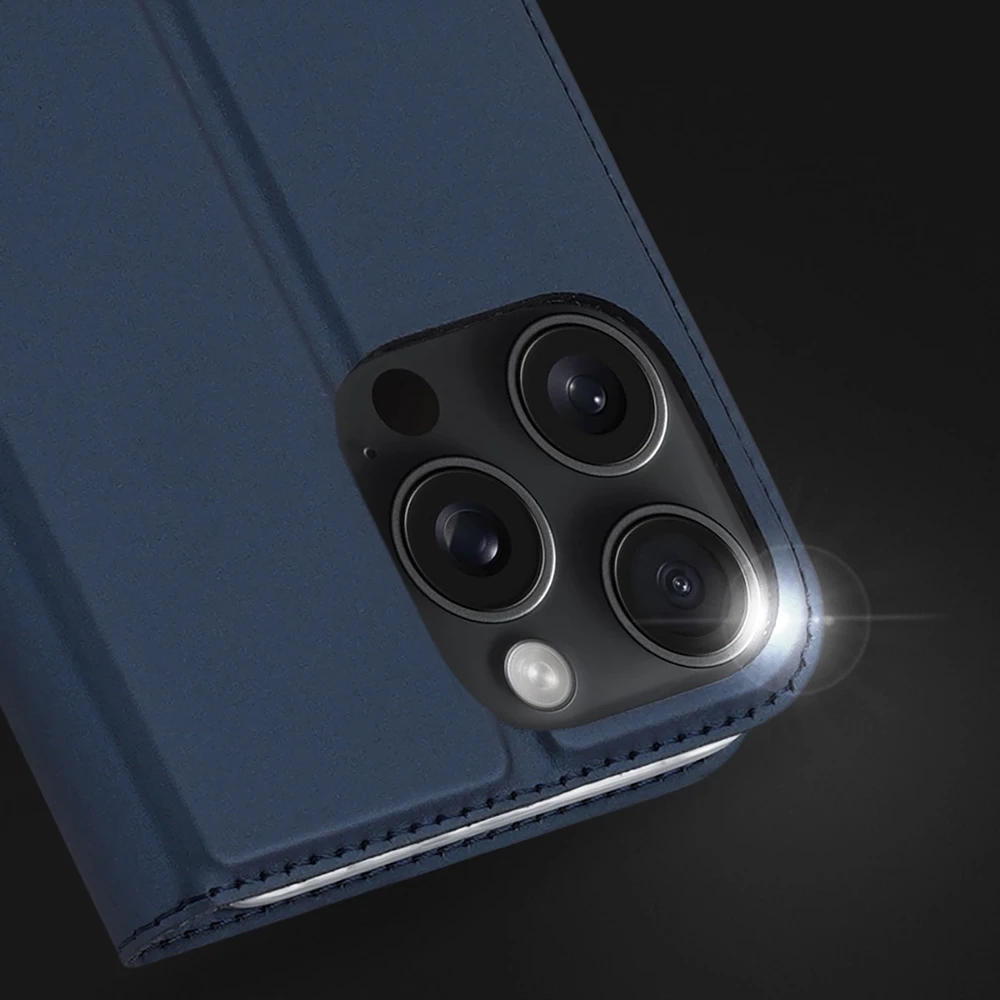 Dux Ducis atverčiamas dėklas SKIN PRO skirtas Apple iPhone 16 Pro Max mėlynos splalvos