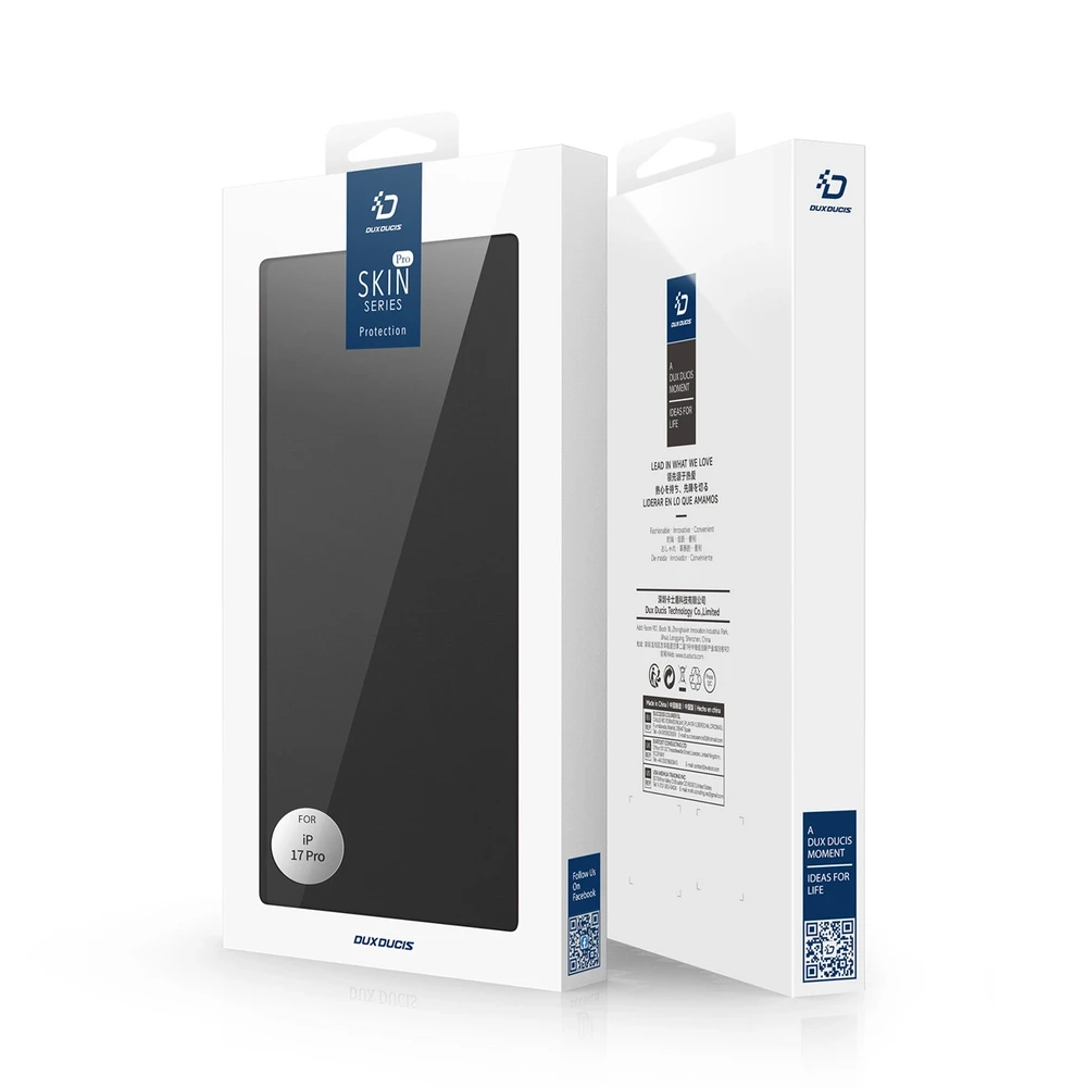 Dux Ducis Skin Pro Apple iPhone 17 dėklas su Flip and Card Slot – juodos spalvos
