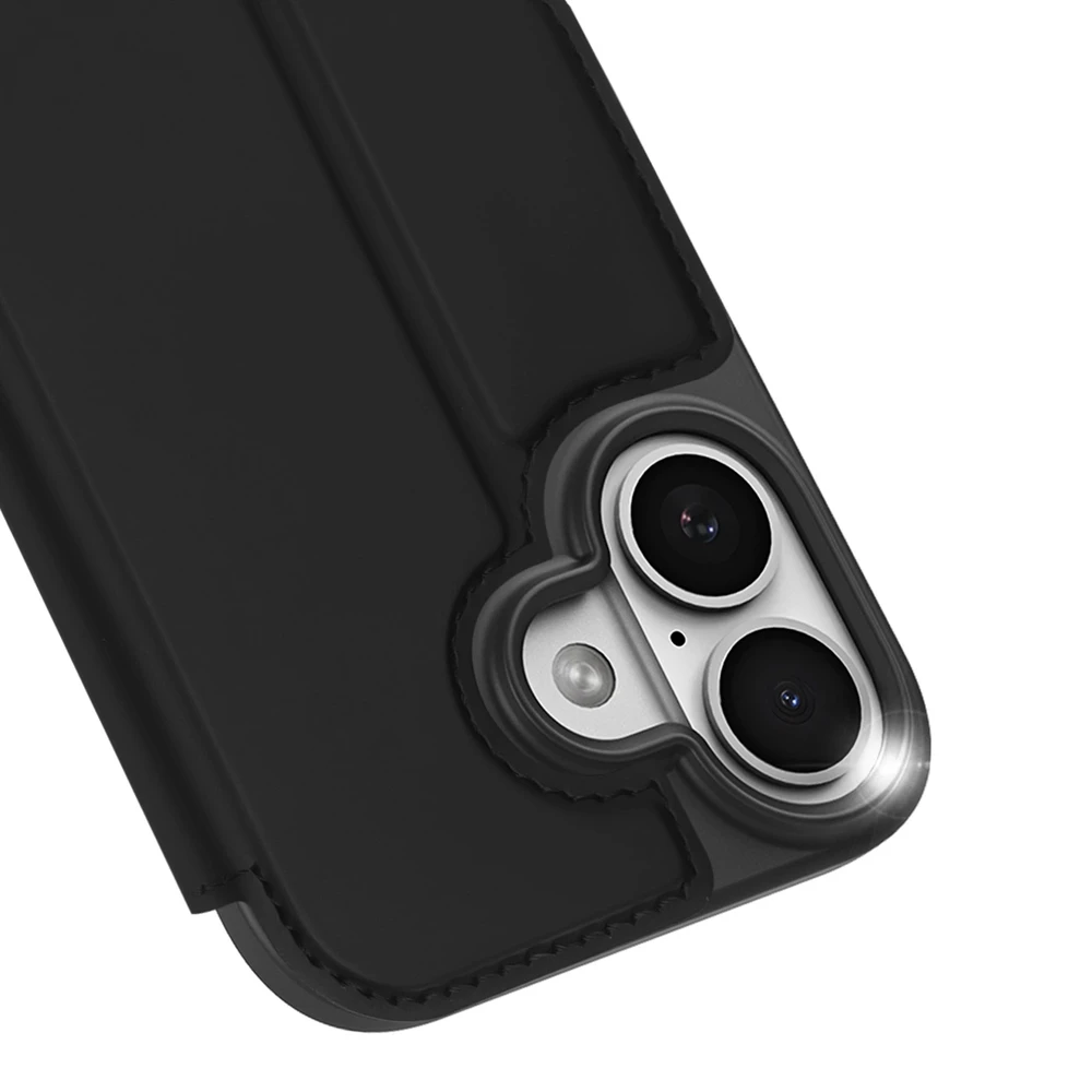 Dux Ducis Skin Pro Apple iPhone 17 dėklas su Flip and Card Slot – juodos spalvos