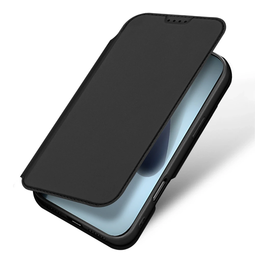 Dux Ducis Skin Pro Apple iPhone 17 dėklas su Flip and Card Slot – juodos spalvos