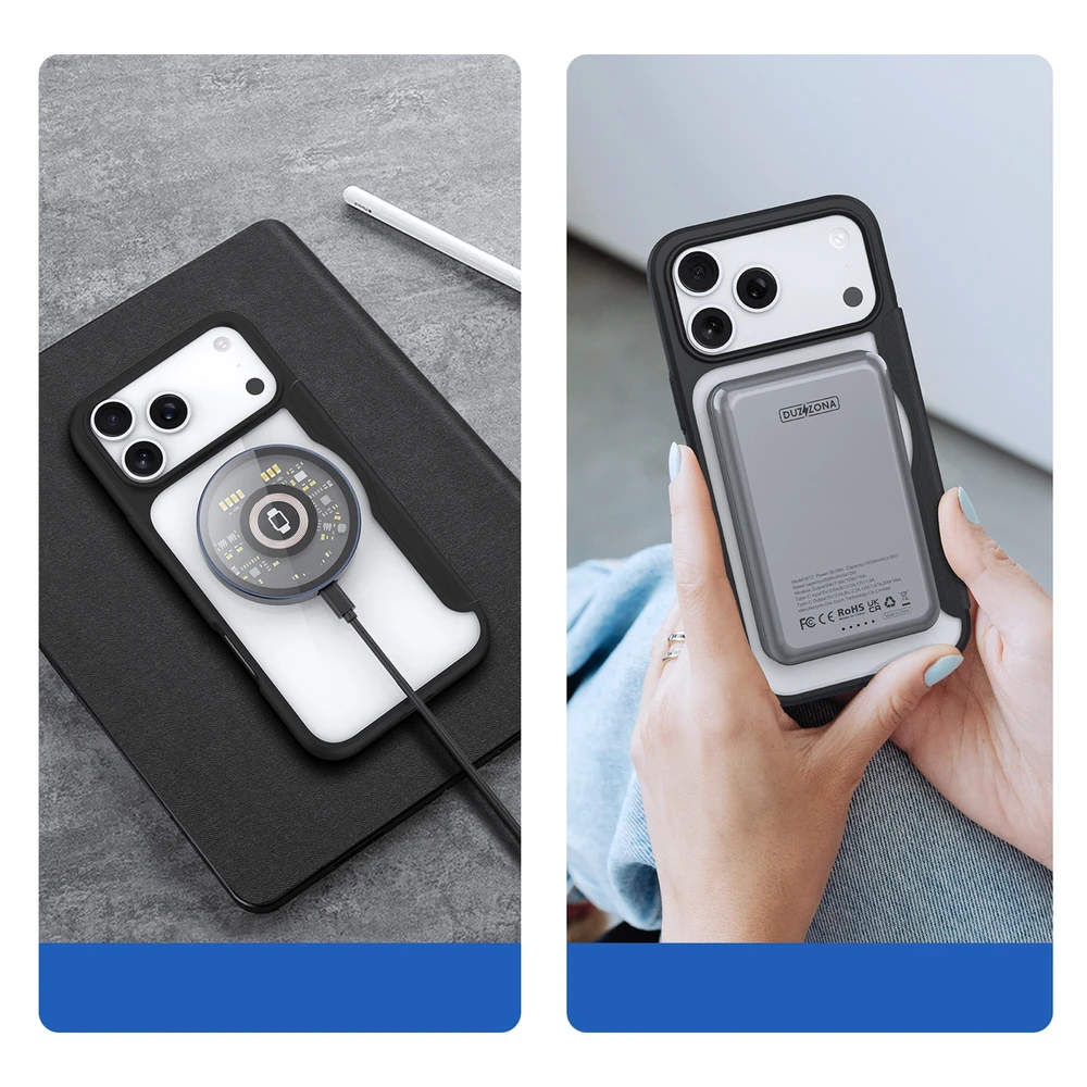 Dux Ducis Skin X Pro dėklas skirtas Apple iPhone 17 Pro with Wallet, MagSafe Compatible – juodos spalvos