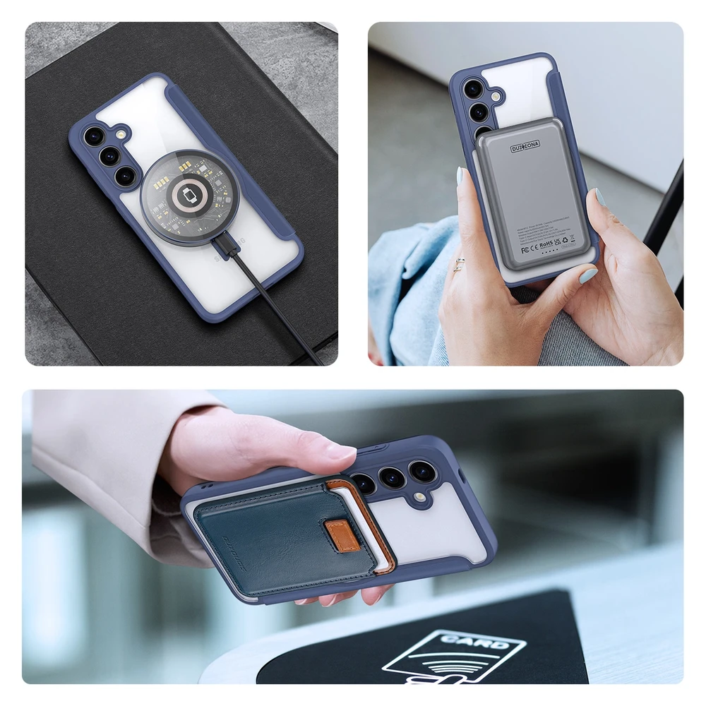 Dux Ducis Skin X Pro magnetic ring/su stoveliu Samsung S24 Plus - dėklas telefonui mėlynos spalvos
