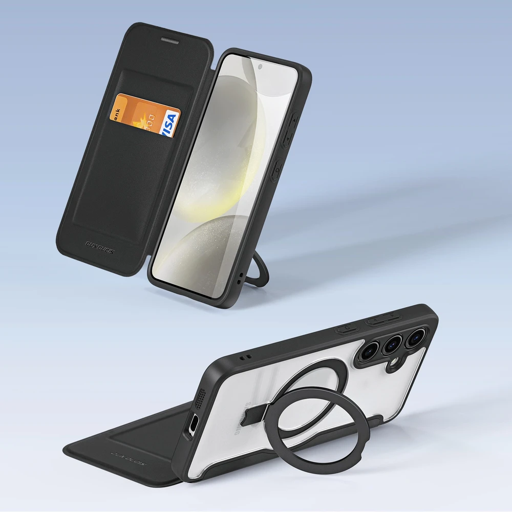 Dux Ducis Skin X Pro magnetic ring / stand Samsung S24 - dėklas telefonui juodos spalvos