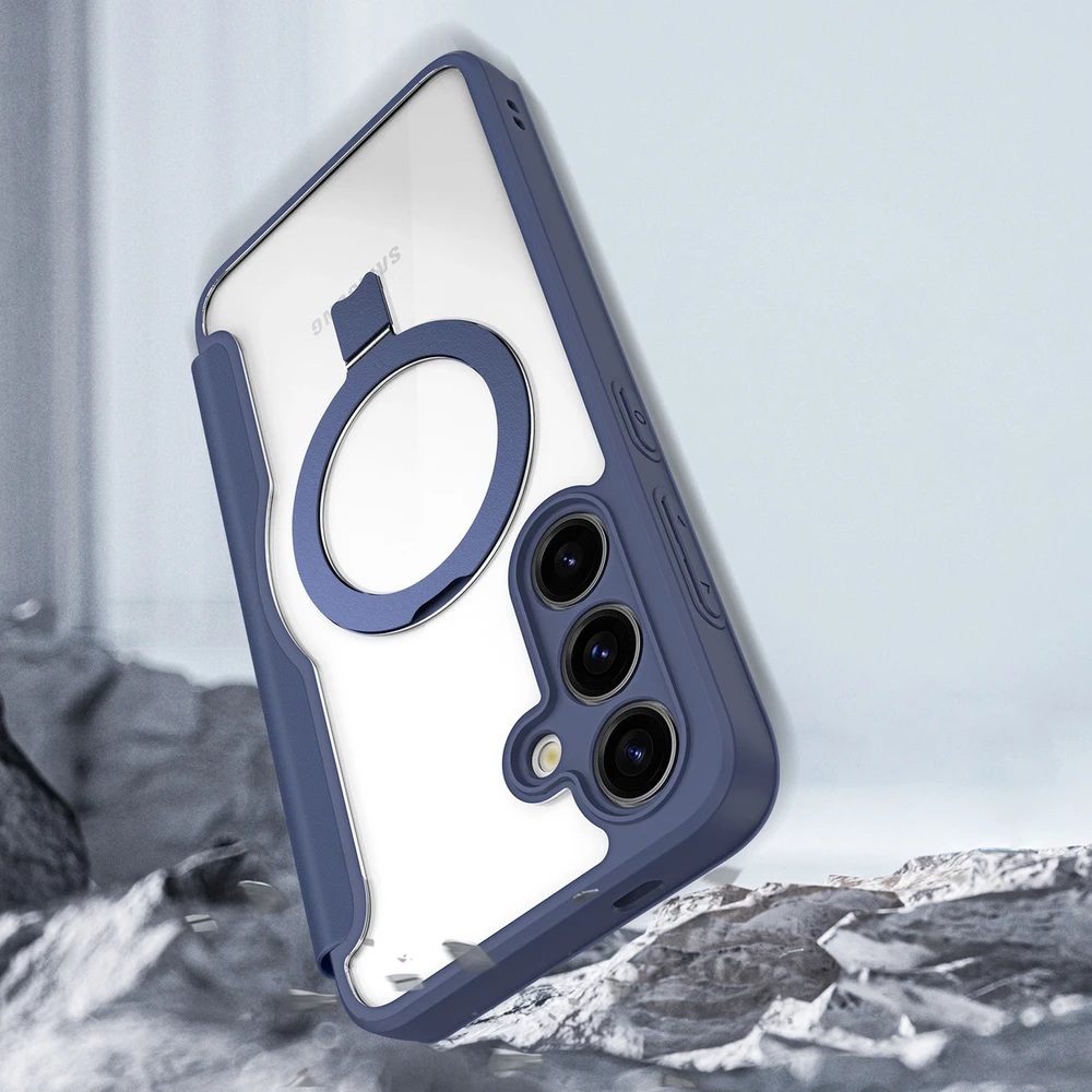 Dux Ducis Skin X Pro magnetic ring/su stoveliu Samsung S24 Plus - dėklas telefonui mėlynos spalvos