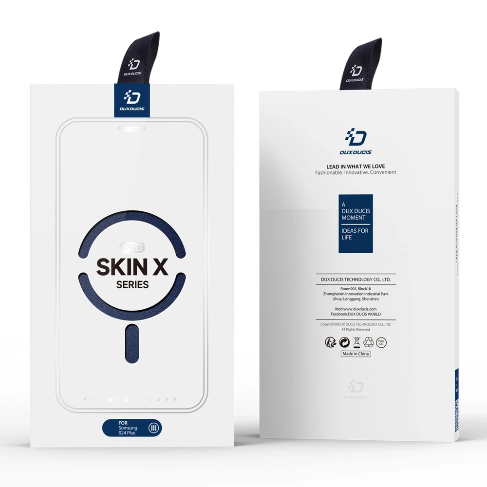 Dux Ducis Skin X Pro magnetic ring/su stoveliu Samsung S24 Plus - dėklas telefonui mėlynos spalvos