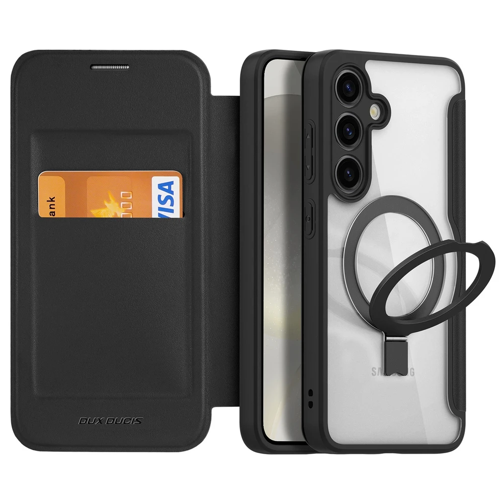 Dux Ducis Skin X Pro magnetic ring / stand Samsung S24 - dėklas telefonui juodos spalvos