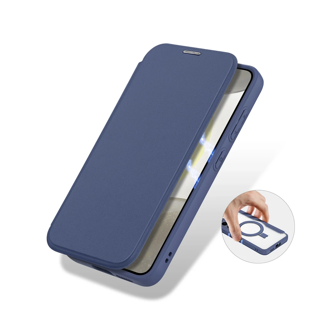 Dux Ducis Skin X Pro magnetic ring/su stoveliu Samsung S24 Plus - dėklas telefonui mėlynos spalvos