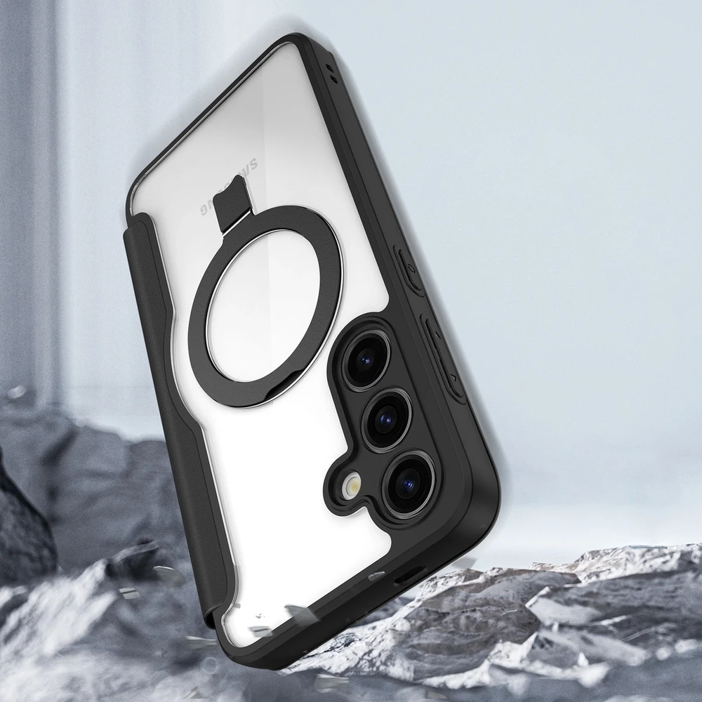 Dux Ducis Skin X Pro magnetic ring / stand Samsung S24 - dėklas telefonui juodos spalvos